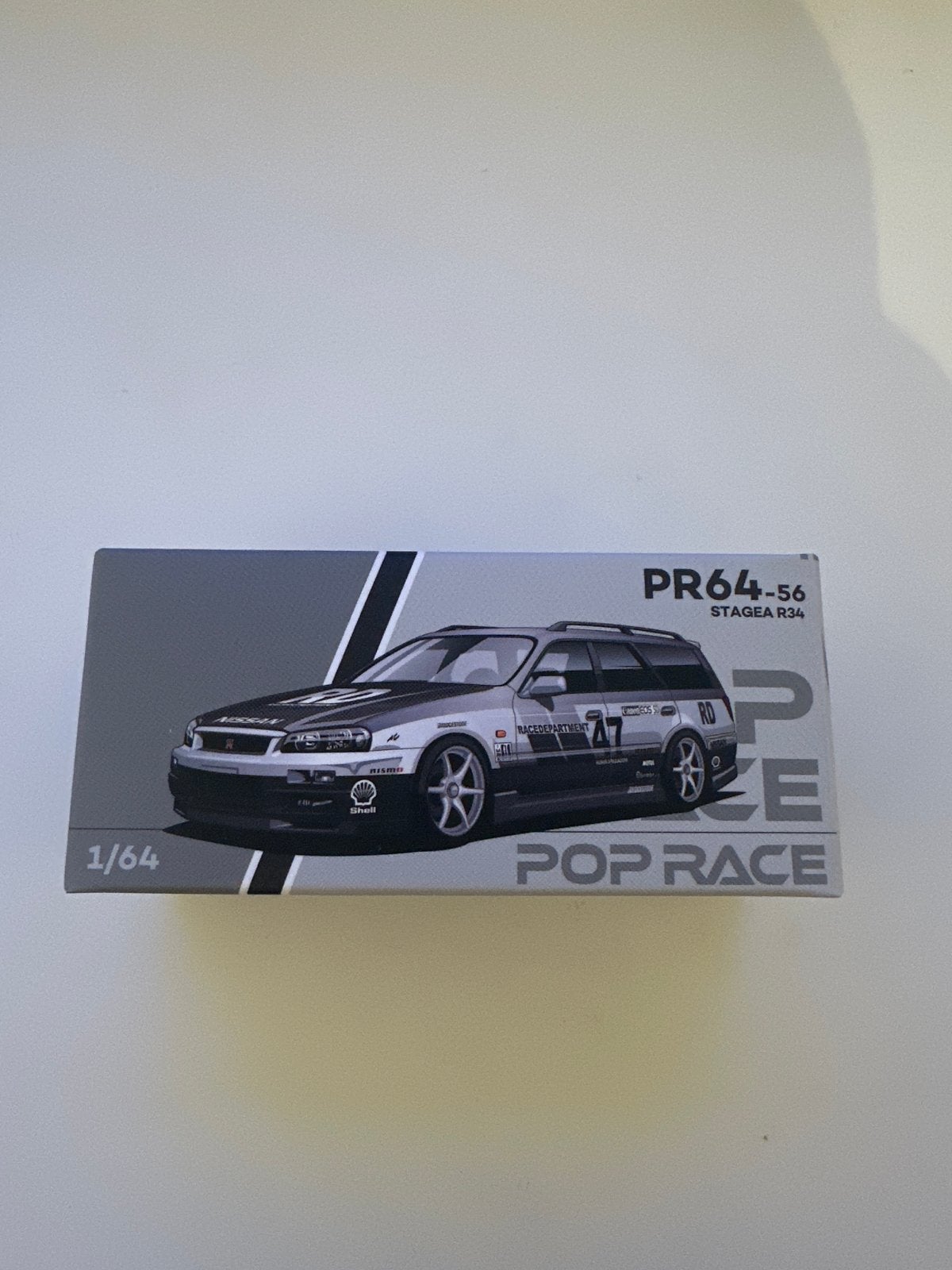 Pop Race Nissan Stagea R34 Diecast Model 1/64, Ophalen of Verzenden, Nieuw, Overige typen
