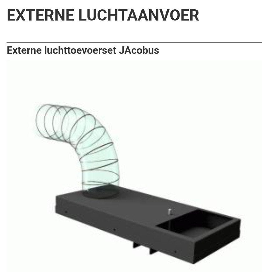 Externe luchtaanvoer Jacobus houtkachel, Ophalen of Verzenden, Vrijstaande haard, Houthaard