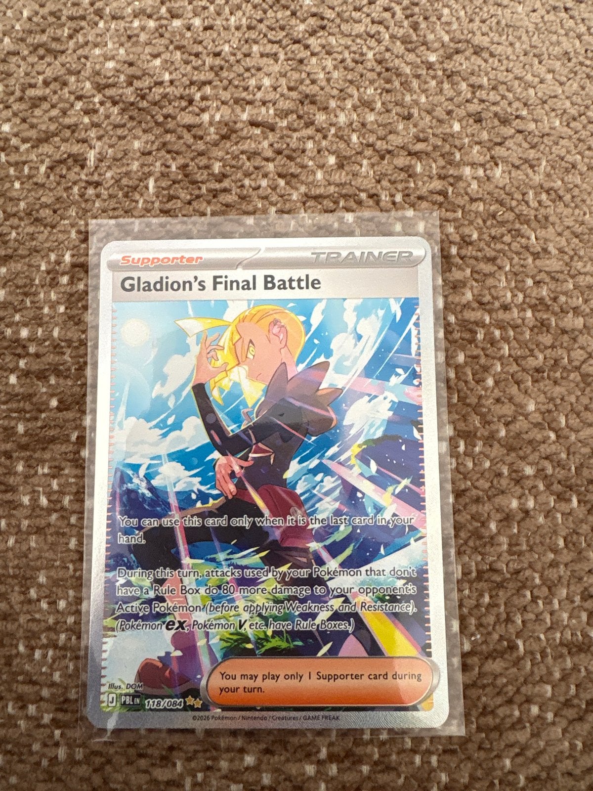 Gladion's Final Battle pitch black 118/084, Ophalen of Verzenden, Zo goed als nieuw, Losse kaart