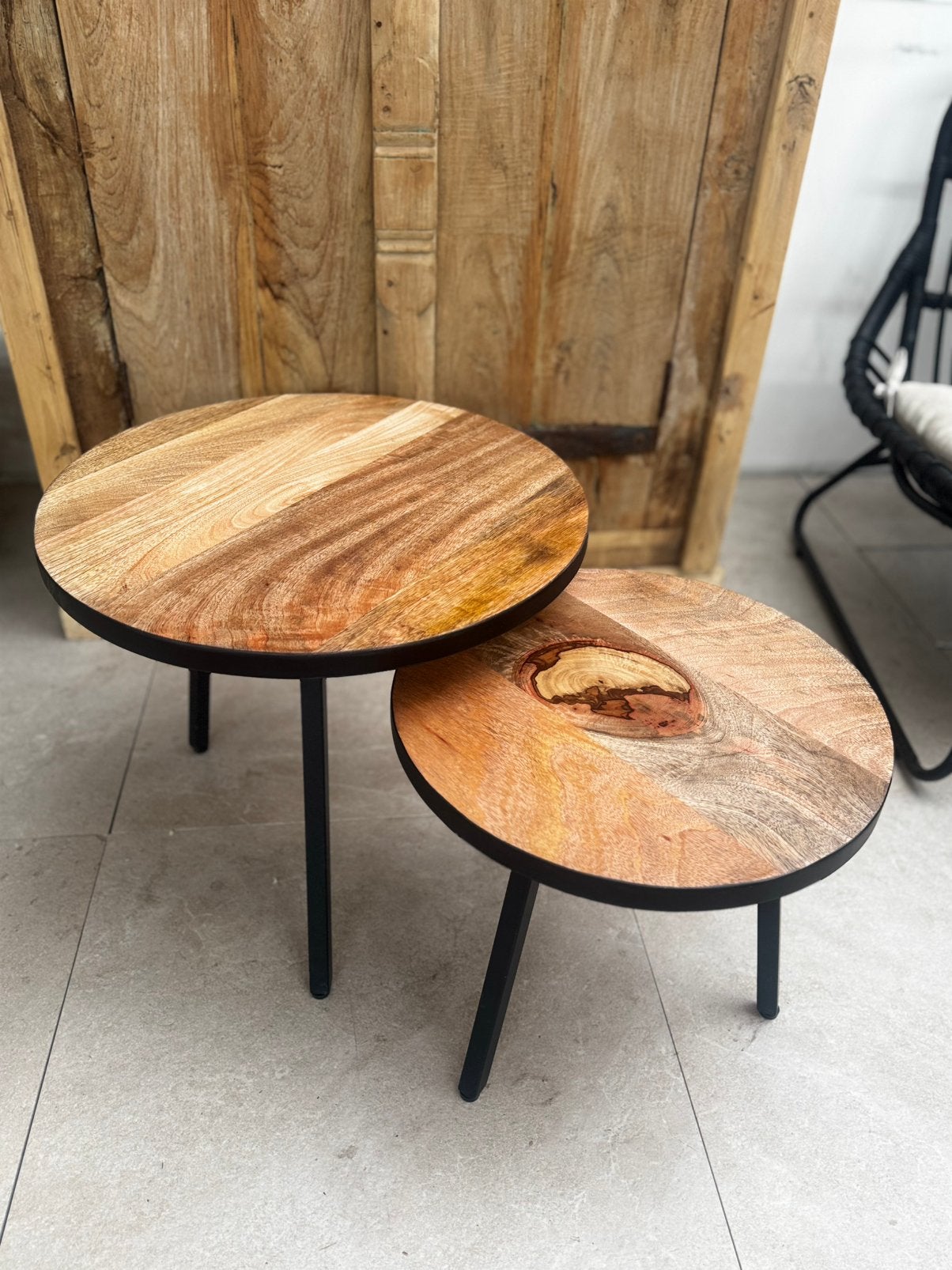 Magazijn Leegverkoop | Bijzettafels Mango Hout | Rond | SALE, Minder dan 45 cm, Minder dan 55 cm, Rond, Nieuw