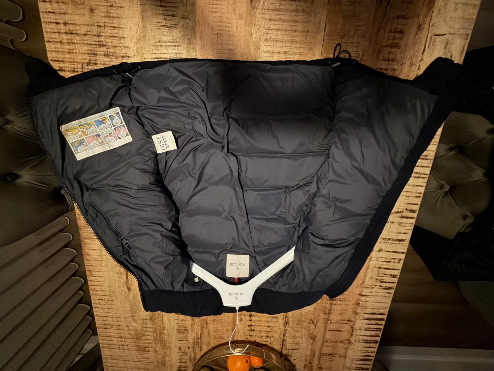 Moncler jas, Ophalen of Verzenden, Gedragen, Overige maten, Blauw