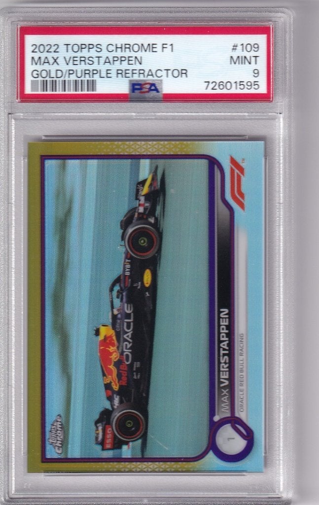 Max Verstappen Gold Purple Refractor #109 PSA 9, Verzenden, Nieuw, Formule 1