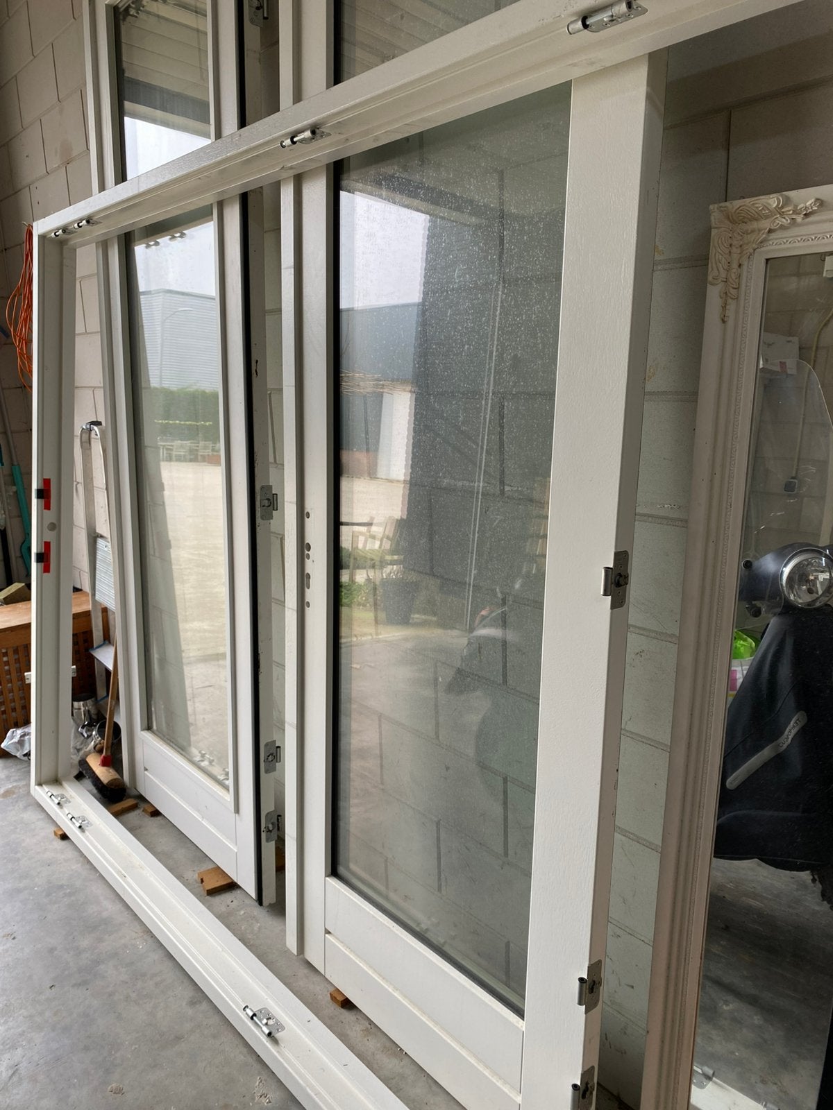 Hardhouten Kozijn /pui/ openslaande deuren. Nieuw!, Ophalen, Deurkozijn, 225 cm of meer, Zo goed als nieuw