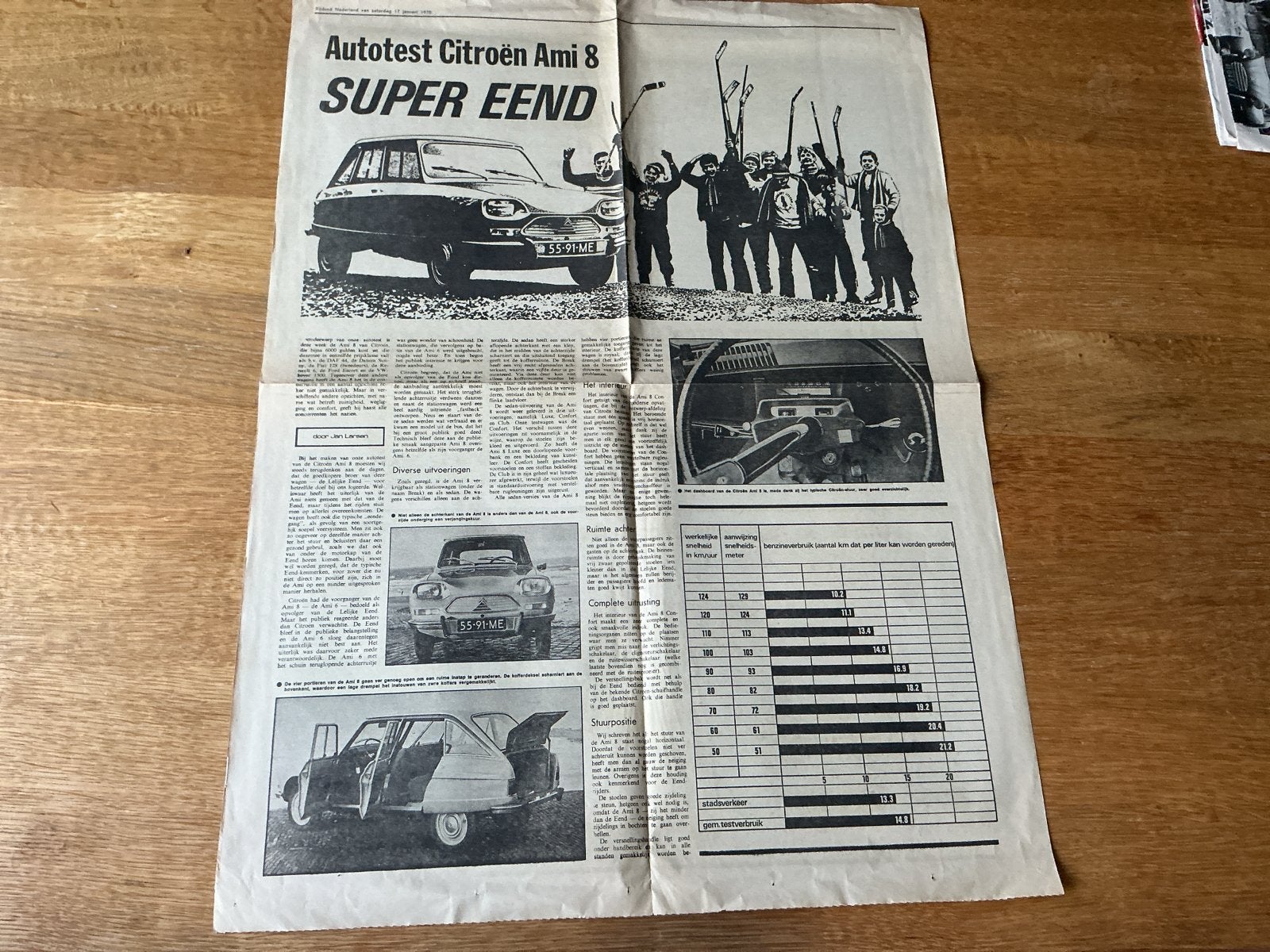 Autotest Citroën Ami 8 - Oude Krant/Tijdschrift Artikel 1970, Ophalen of Verzenden, Gelezen, Citroën