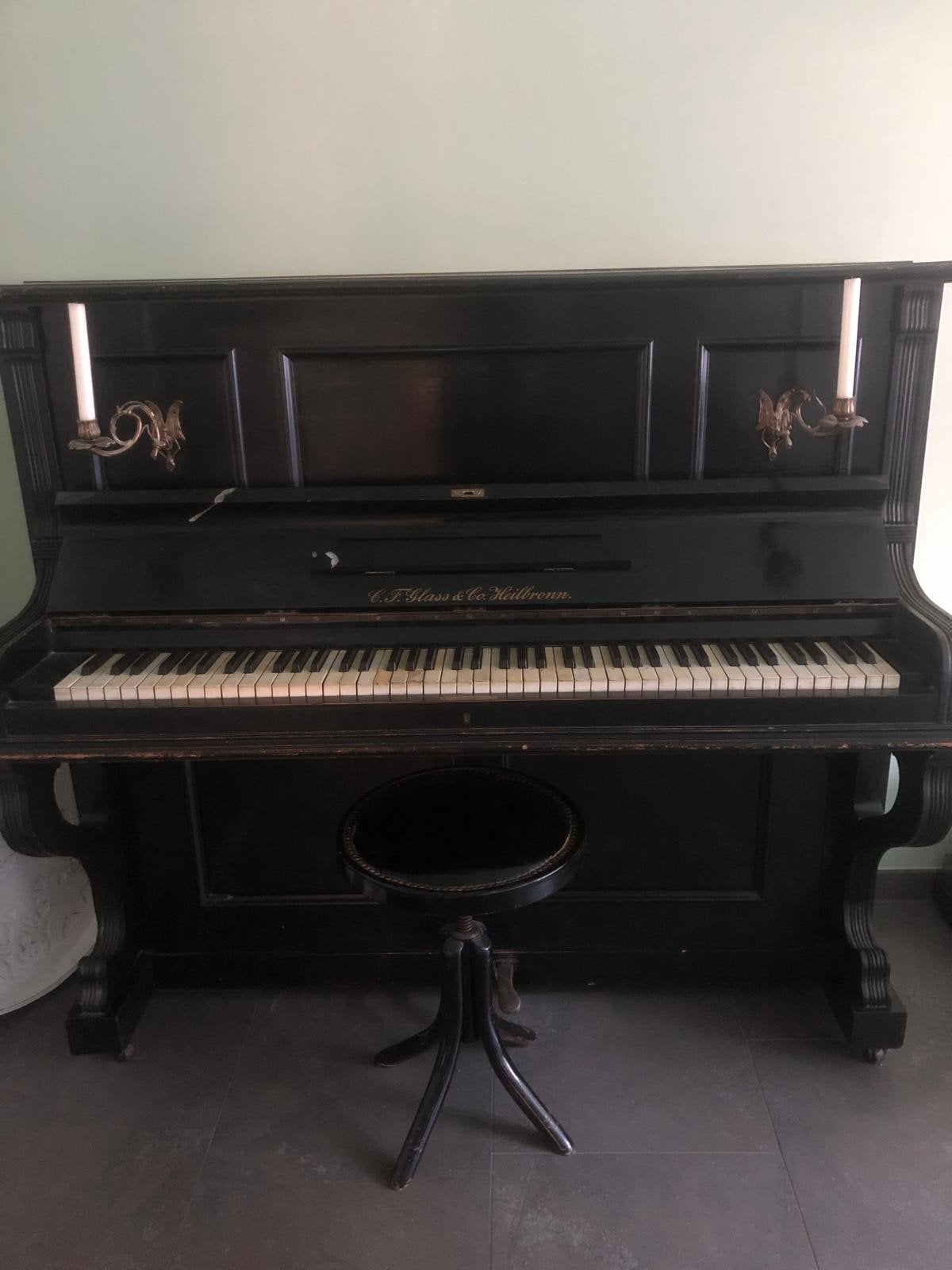Antieke piano, Ophalen, Gebruikt, Zwart