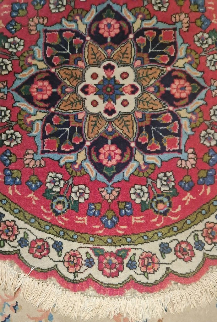 Perzisch tapijt Tabriz, Huis en Inrichting, Stoffering | Tapijten en Kleden, 50 tot 100 cm, Perzisch, Rond, Zo goed als nieuw