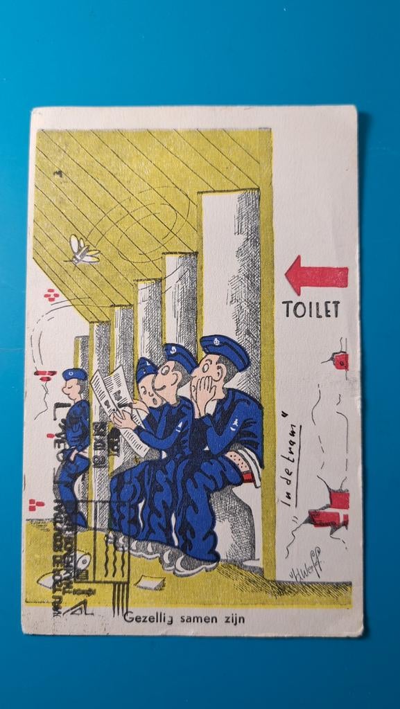 Soldatenhumor illustrator Nico vd Werff - 1951, Ophalen of Verzenden, 1940 tot 1960, Gelopen