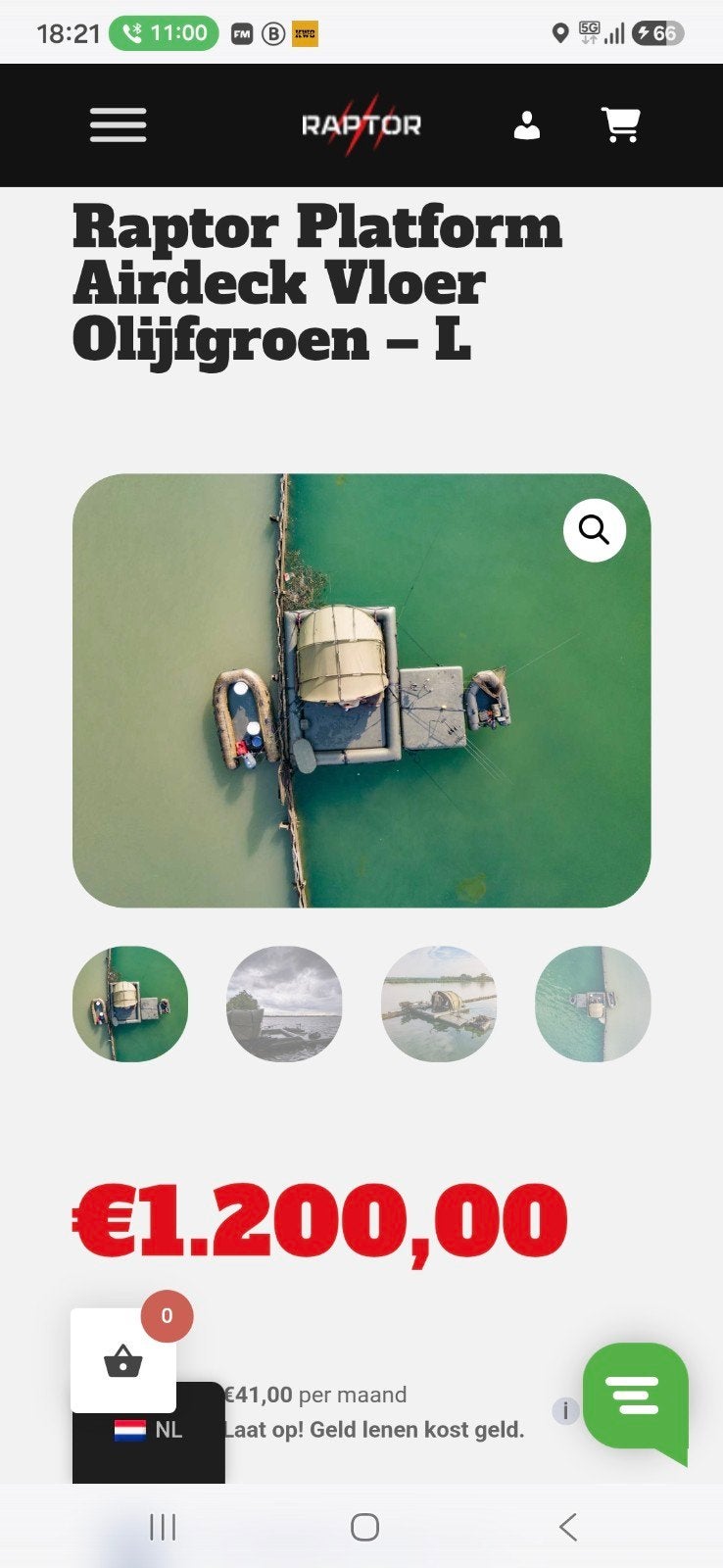 Raptor airdeck L, Watersport en Boten, Ophalen, Nieuw, Overige typen