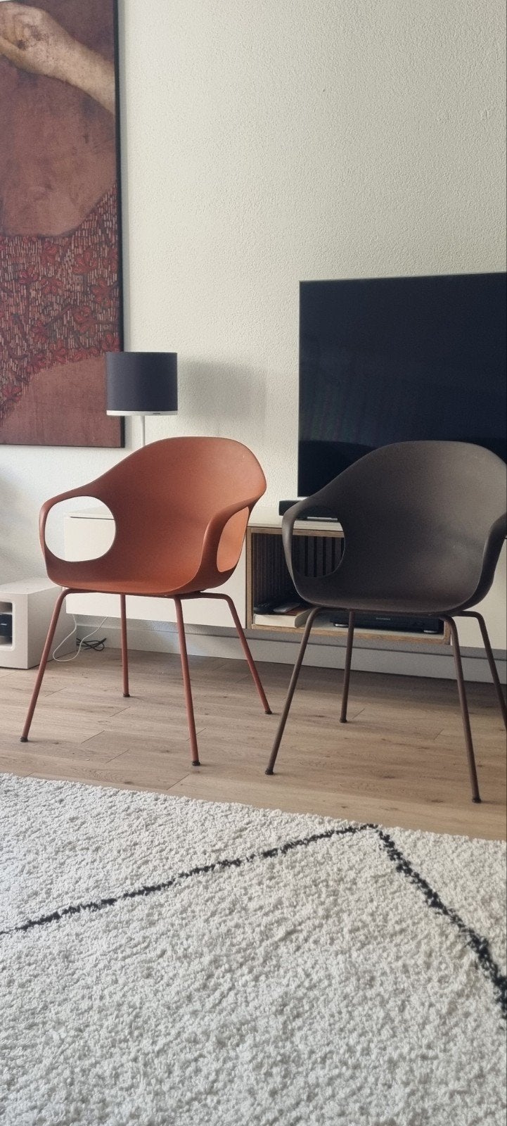 Kristalia Elephant designstoel 2x prijs p.s., rood + bruin, Ophalen, Modern design, Kunststof, Twee
