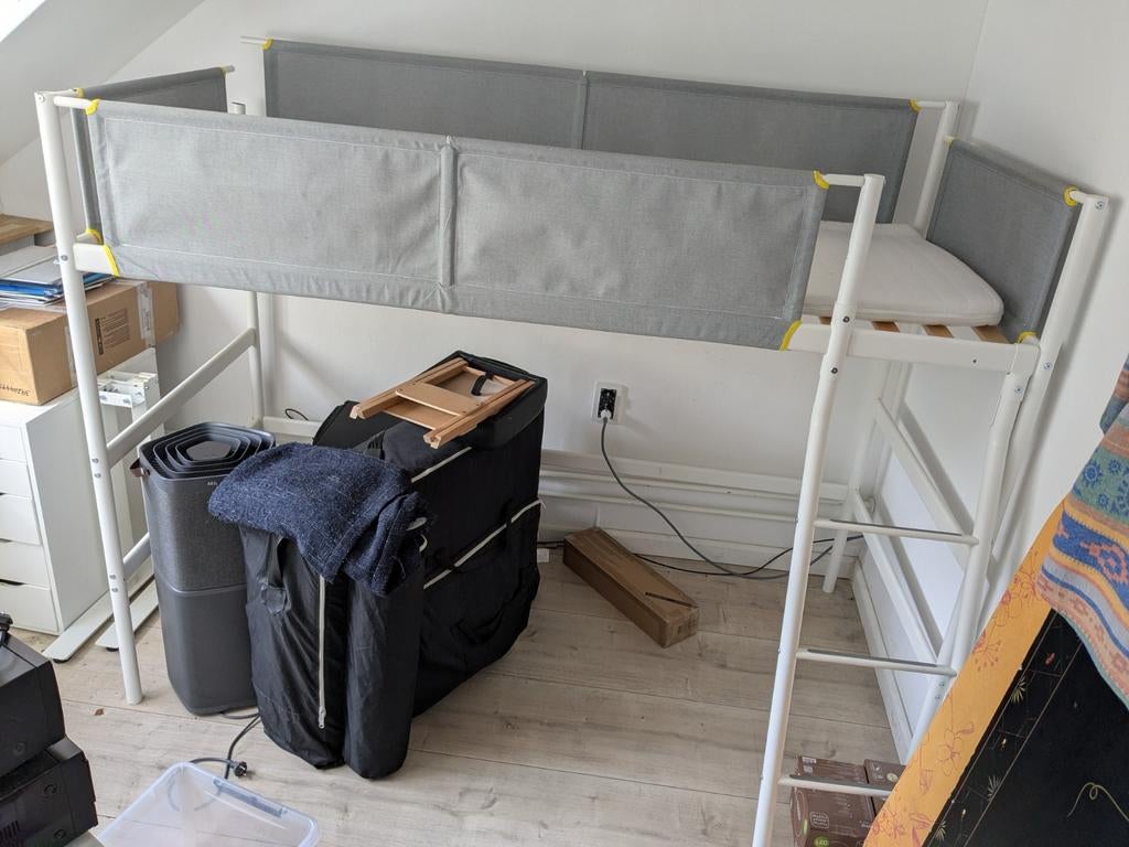 Gratis af te halen: hoogslaper 200x90, Huis en Inrichting, Slaapkamer | Stapelbedden en Hoogslapers, Gebruikt, Eenpersoons, Ophalen of Verzenden