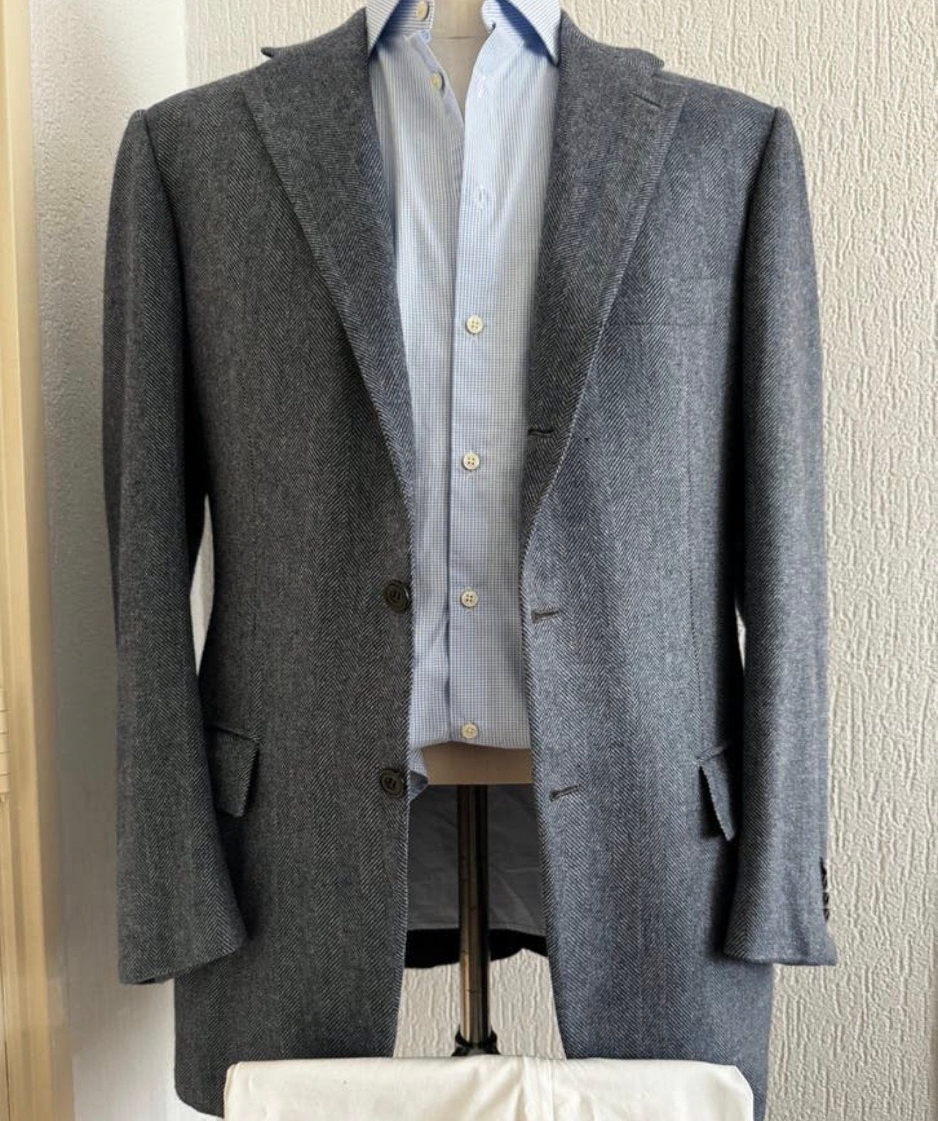 Kiton Jasje , Nieuw- Stijlvol Grijs Herringbone 52-54, Ophalen of Verzenden, Gedragen, Overige maten, Grijs