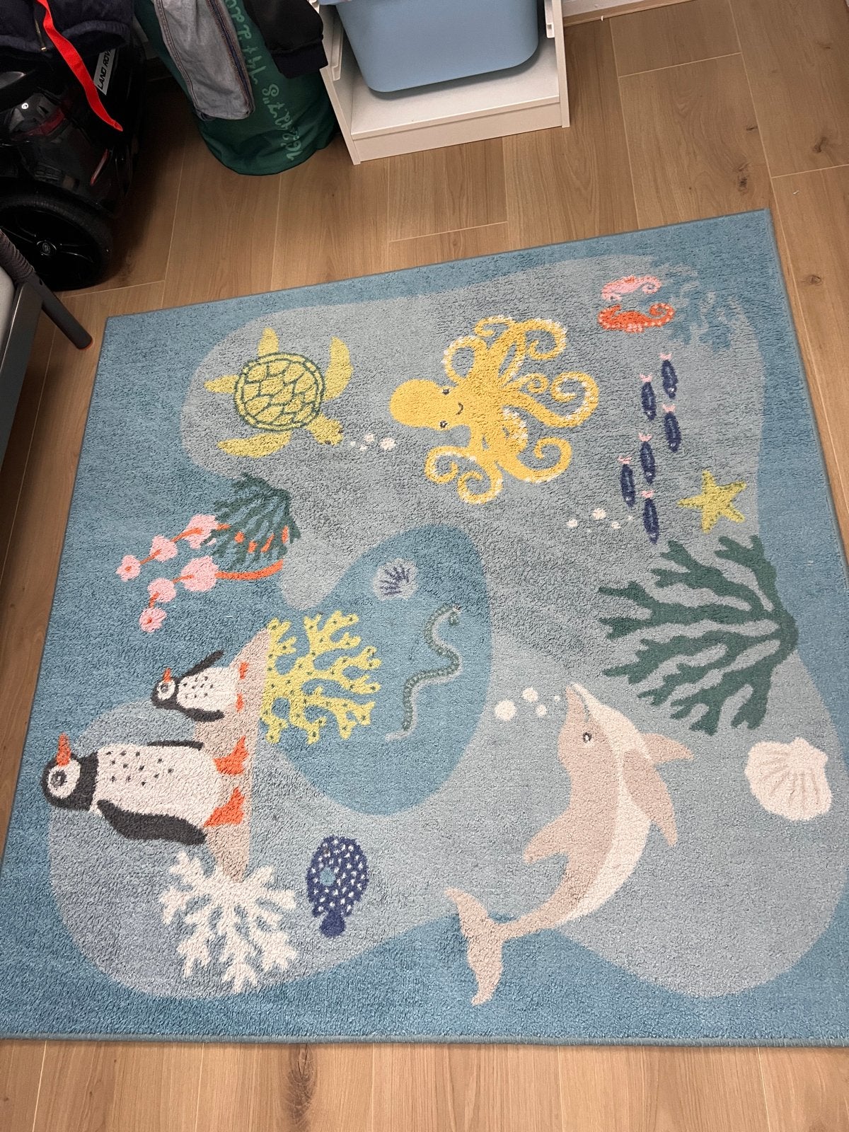 Vloerkleed Kinderkamer Oceaan Dieren Blauw, Huis en Inrichting, Stoffering | Tapijten en Kleden, Ophalen, Gebruikt, 100 tot 150 cm