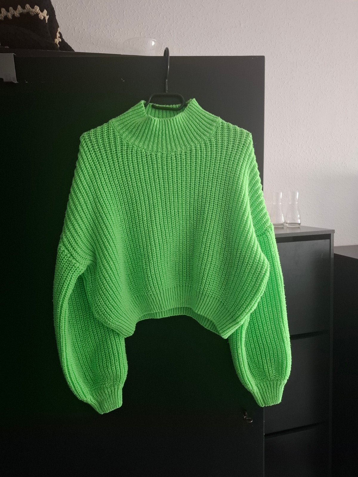 Neon Groene Cropped Trui - Trendy en Comfortabel, Maat 38/40 (M), Ophalen of Verzenden, Groen, Onbekend