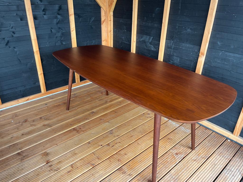 Eettafel Scandinavisch Design, walnoot hout 200x90, Huis en Inrichting, Tafels | Eettafels, Ophalen, Gebruikt, 200 cm of meer