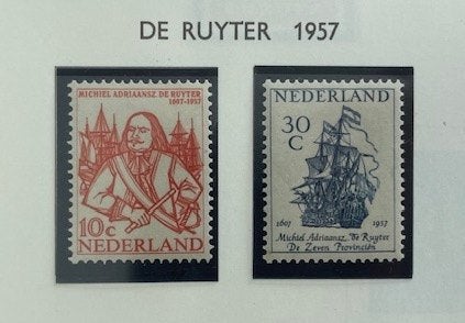 1957 Postfris 2x Michiel de Ruyter NVPH 693#694, Ophalen of Verzenden, Na 1940, Postfris