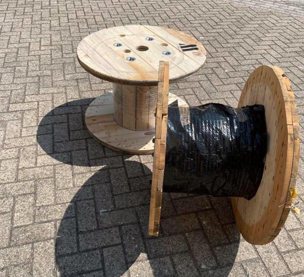 Houten kabelhaspels, Ophalen, Gebruikt