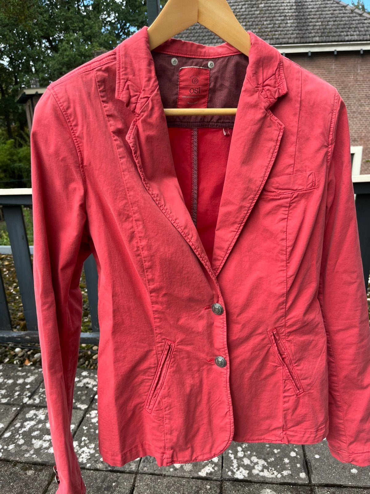 Rood katoenen colbert jasje, Kleding | Dames, Jasjes, Kostuums en Pakken, Maat 38/40 (M), Ophalen of Verzenden, Zo goed als nieuw