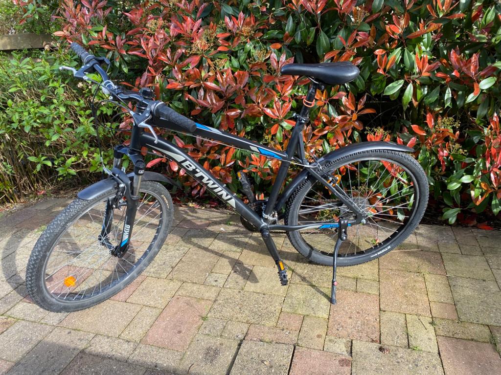 B’Twin Rockrider 340 Mountainbike – 26 inch – Goede staat, Ophalen, 24 inch of meer, Gebruikt, Velgrem