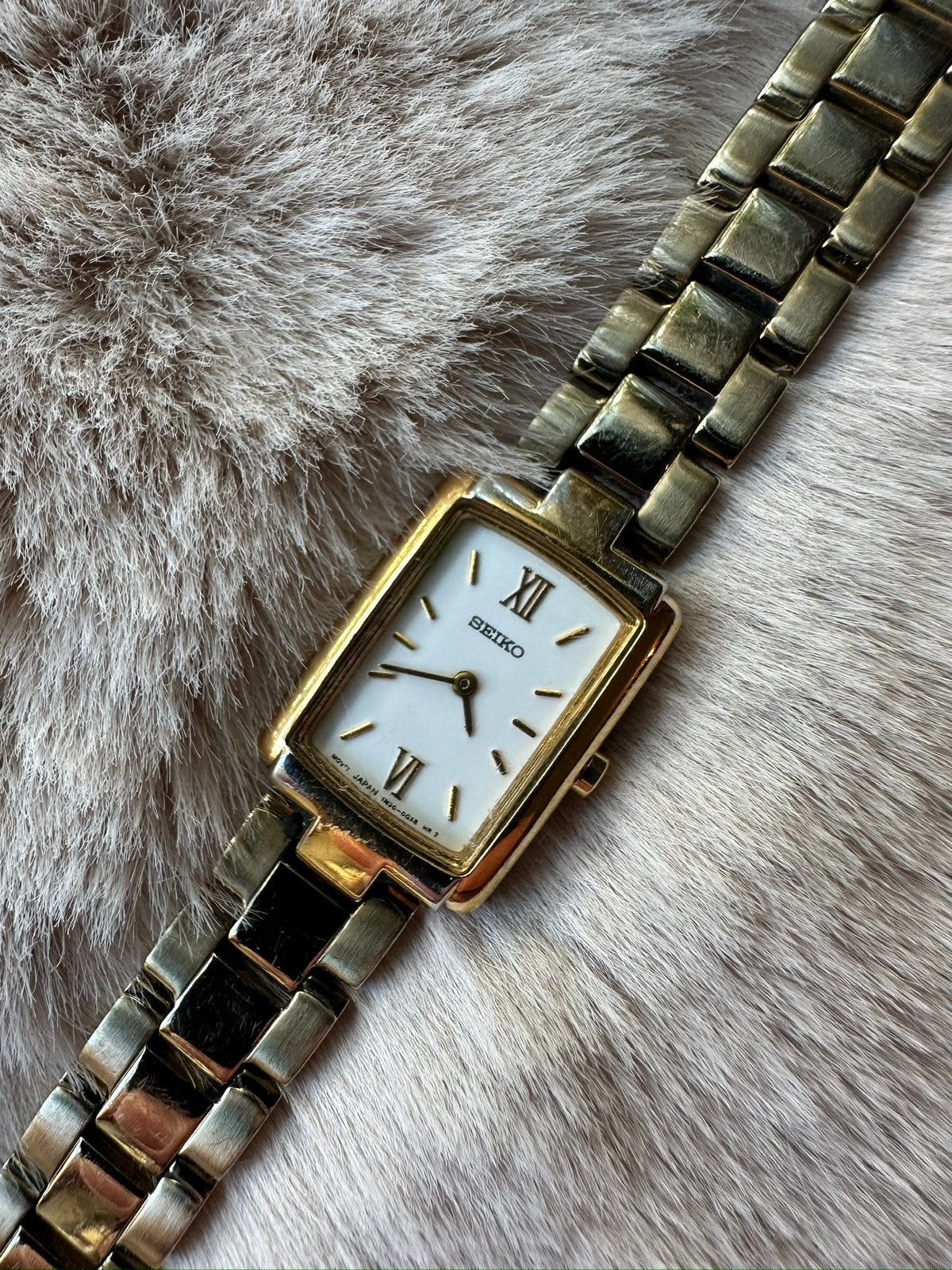 1998 Seiko Tank Elegante Gold Plated Dames Watch Vintage, Verzenden, Zo goed als nieuw, Staal, Seiko