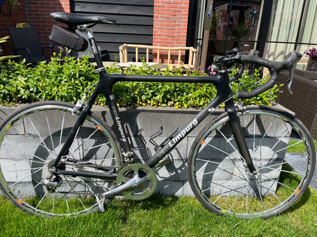 Van Limpurg carbon racefiets 59cm, Gebruikt, 26 inch, Velgrem, 15 tot 20 versnellingen