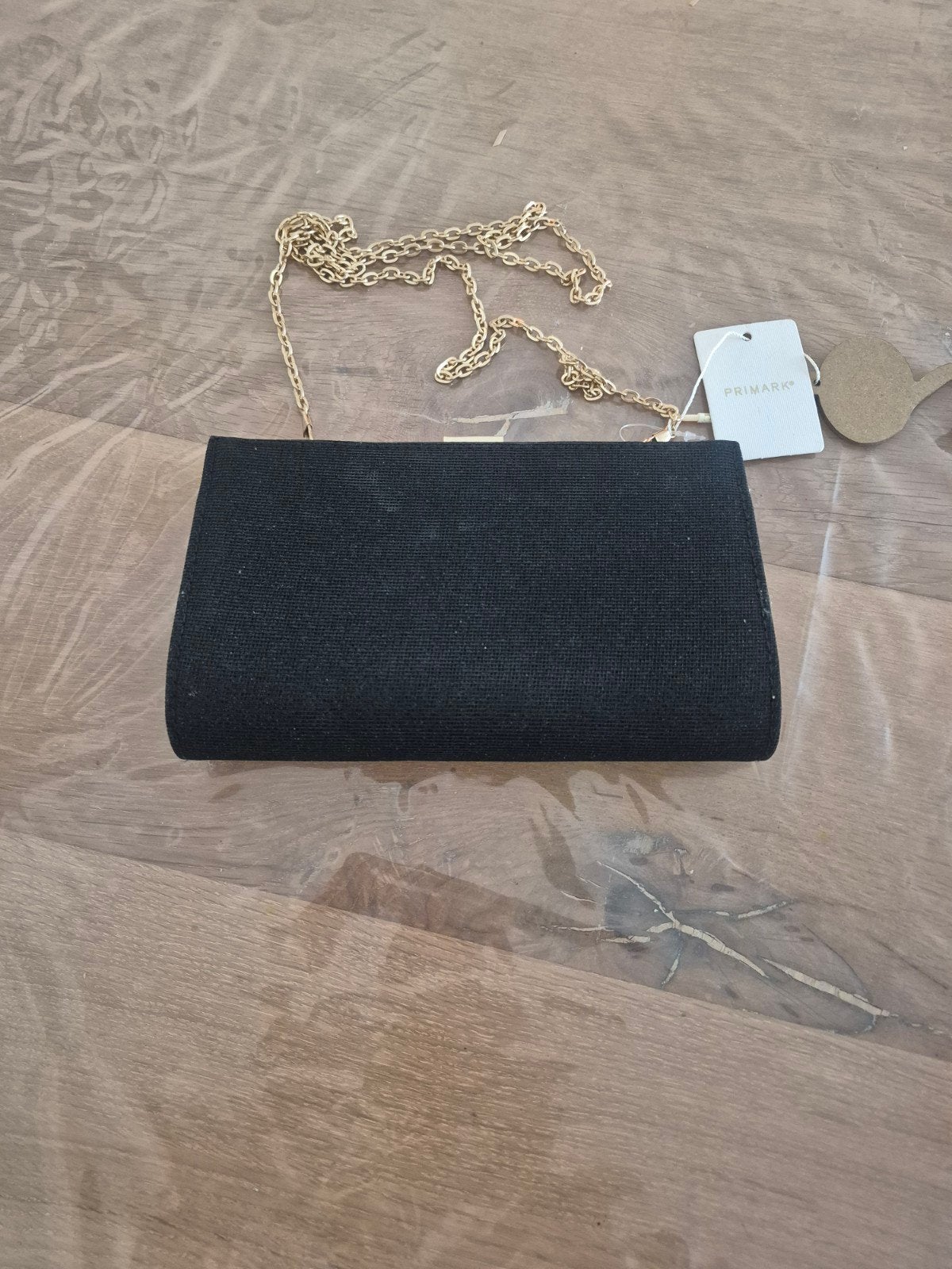 Primark Zwart Avondtasje met Gouden Ketting, Ophalen, Nieuw, Zwart, Avondtasje
