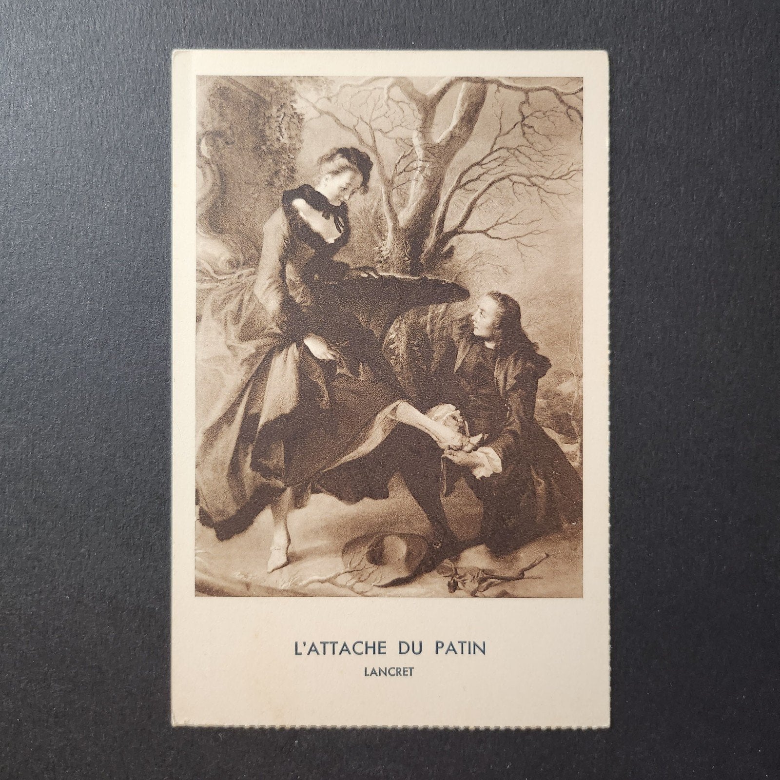 Kunstkaart L'Attache du Patin - Lancret - Theater scène, Verzenden, 1920 tot 1940, Ongelopen, Cultuur en Media