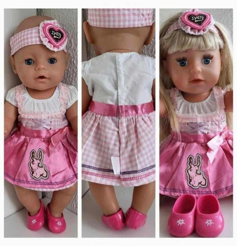 Baby Born kleertjes 3 delig Tiroler Jurkje DeLuxe babyborn., Kinderen en Baby's, Ophalen of Verzenden, Zo goed als nieuw, Babypop