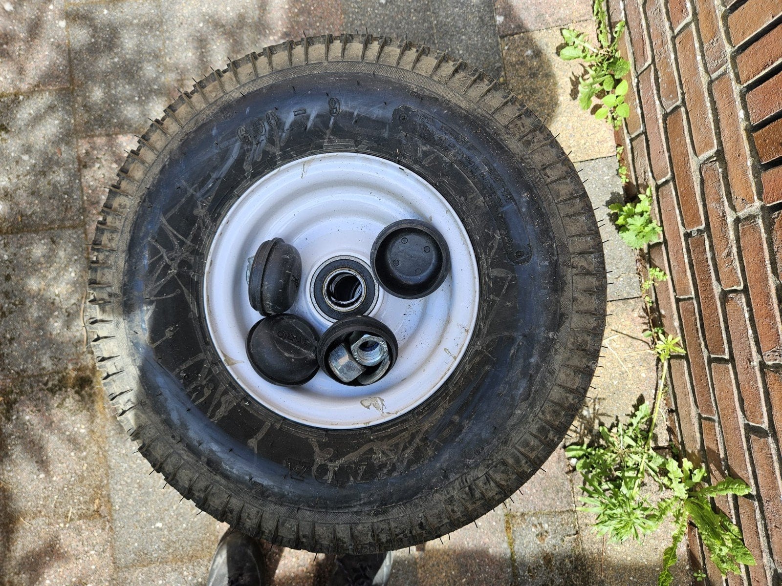 Set van 4 gebruikte banden en velgen 6.00-9, Ophalen, Nieuw