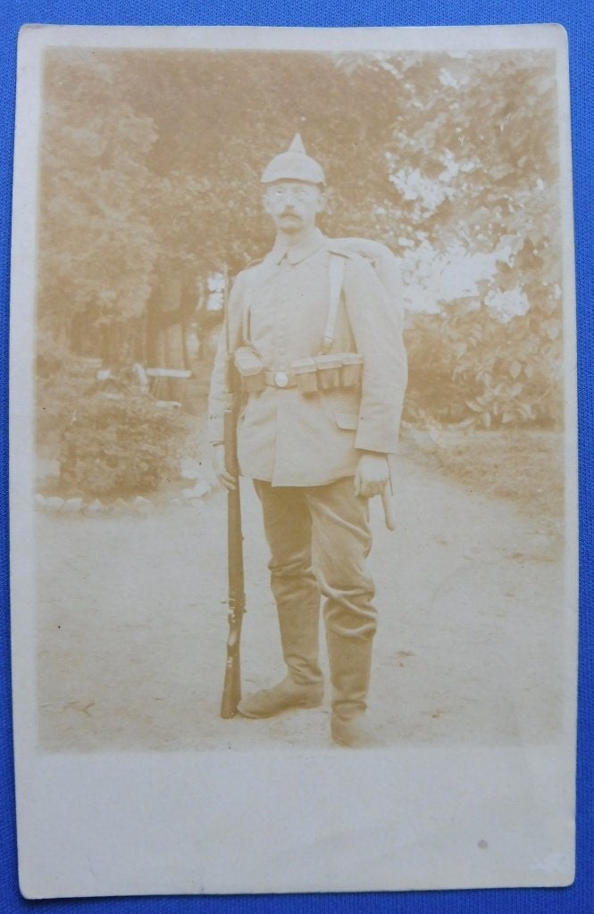 WO1 Foto Kaart Duitse Soldaat Mauser Gewehr 98 - 1914-1918, Verzenden, Landmacht, Duitsland, Foto of Poster