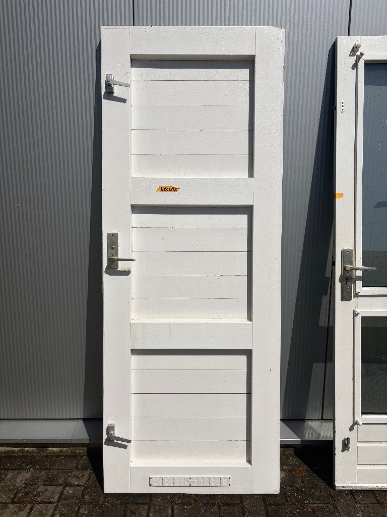 18 | Hardhouten buitendeur wit zonder glas|83x214,5, Ophalen, Gebruikt, 80 tot 100 cm, Buitendeur