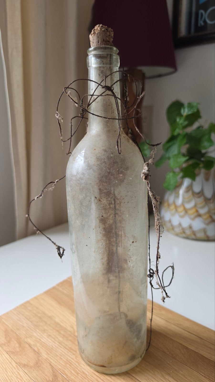 Antieke Fles met Boodschap - Uniek Decoratiestuk, Ophalen of Verzenden