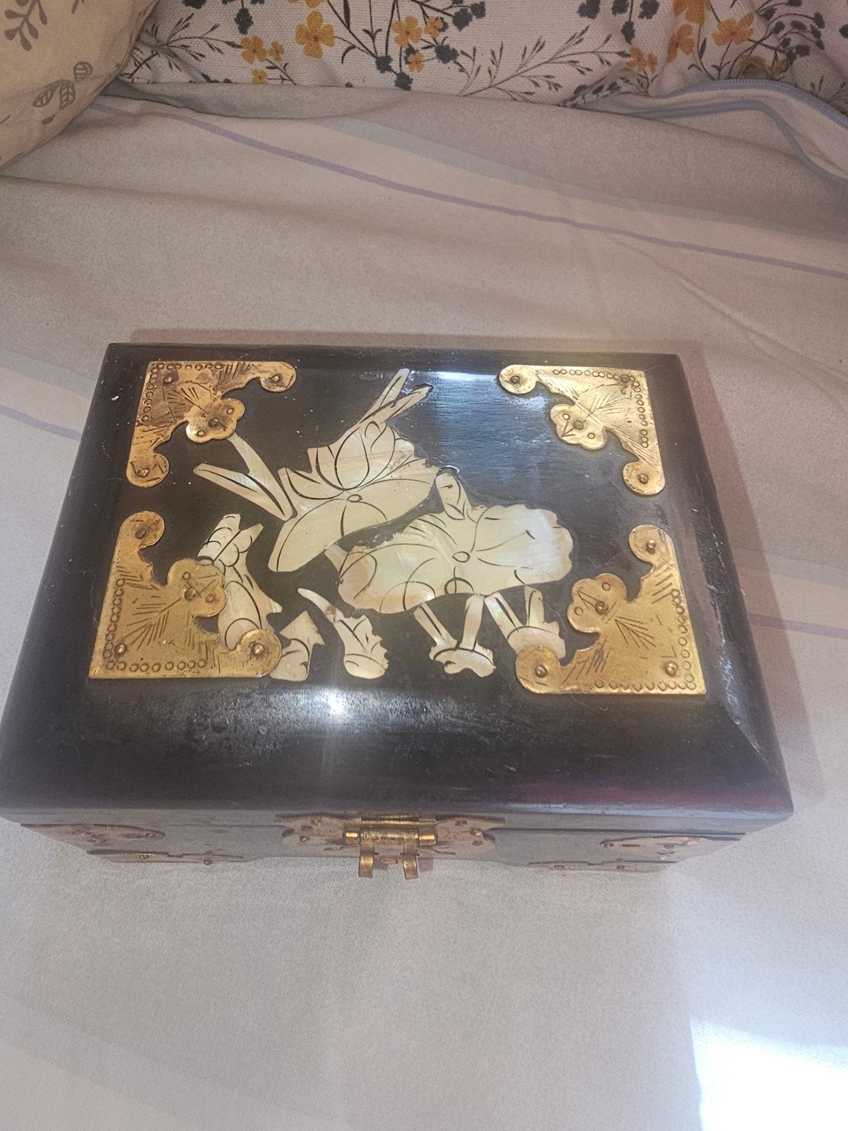 Antiek Chinees Sieraad/Cigaren Doosje met Parelmoer Inleg, Antiek en Kunst, Ophalen of Verzenden