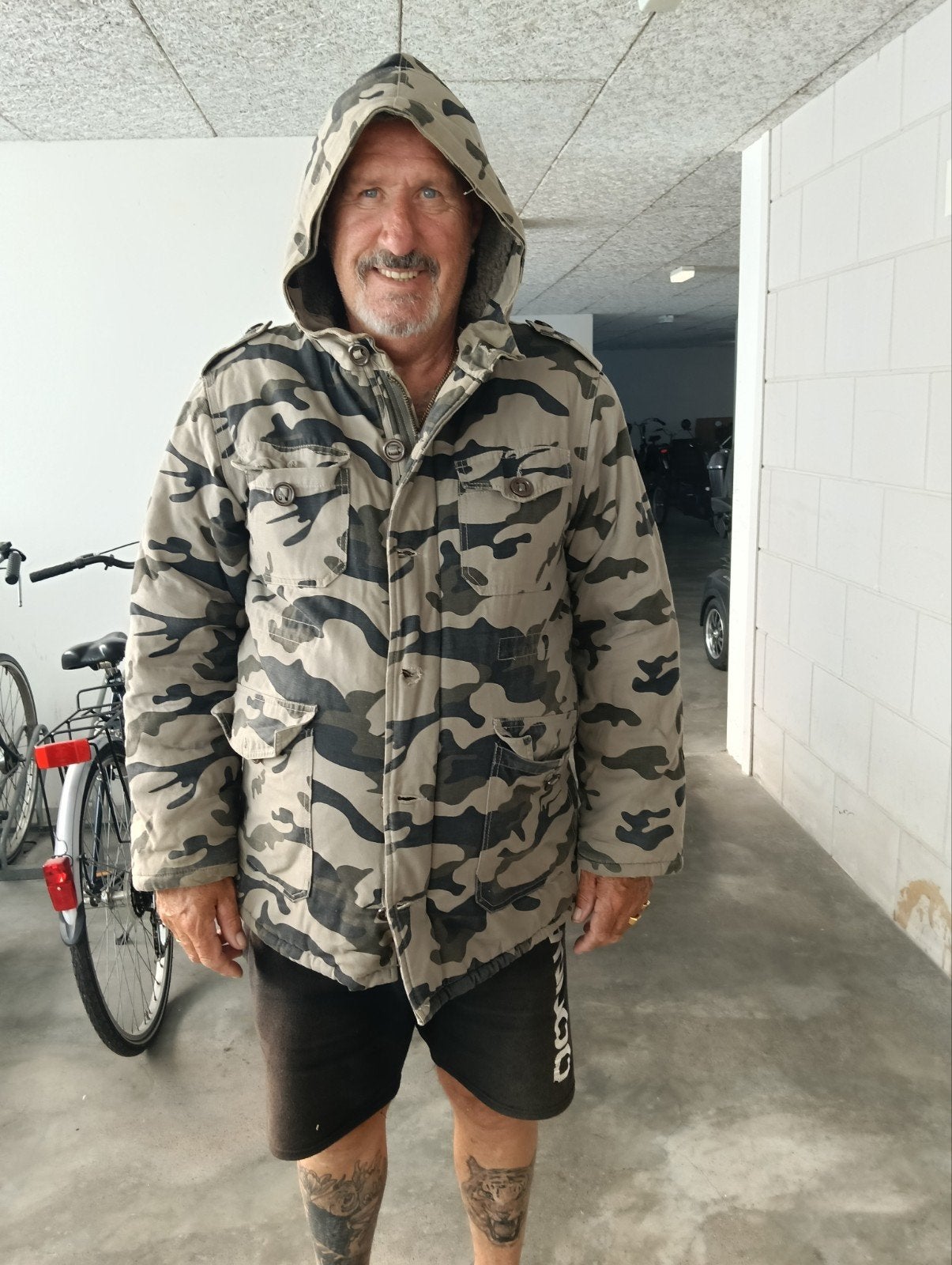 Camouflage jas xl met capuchon, Ophalen of Verzenden, Maat 56/58 (XL), Zwart
