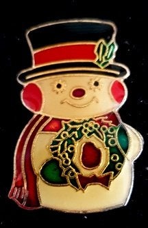 Sneeuwpop kerst pin, Verzenden, Nieuw, Figuurtje, Speldje of Pin