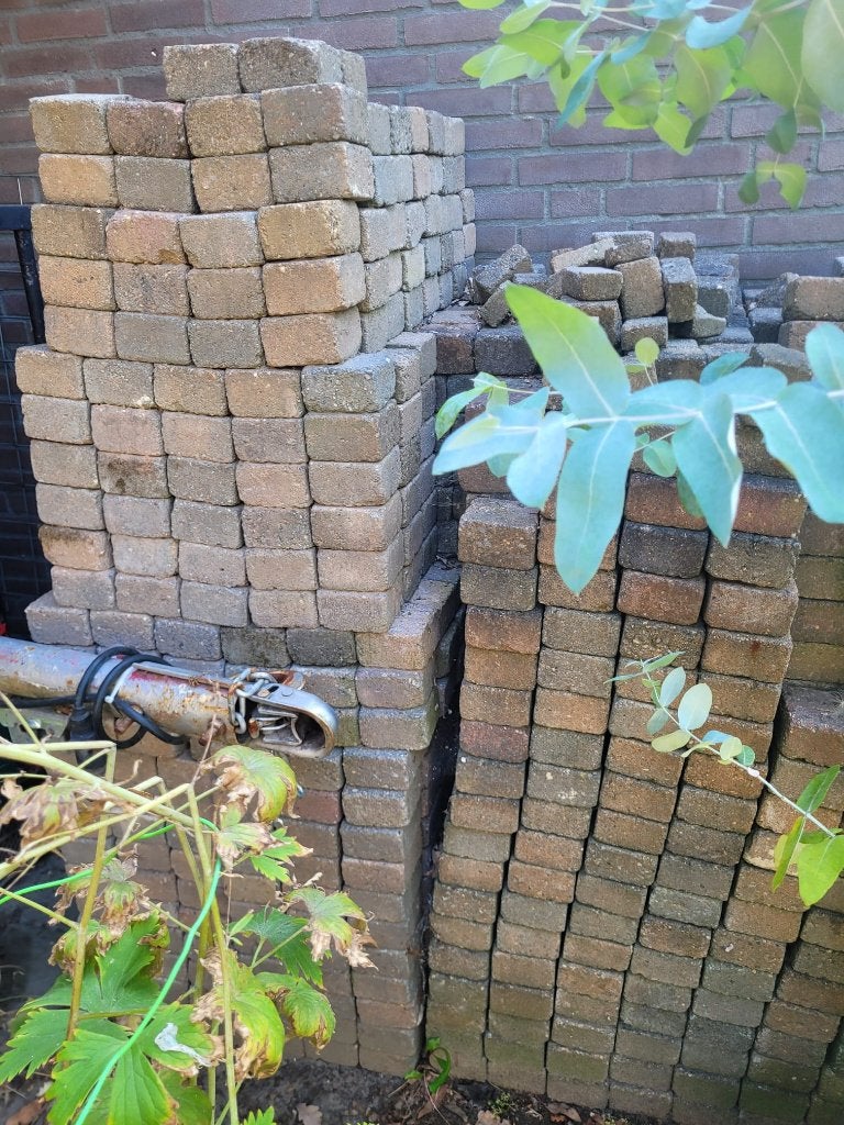 kinderkopjes, waalformaat, klinkers, 10x10 GRATIS, Tuin en Terras, Ophalen, Gebruikt, Klinkers, 10 m² of meer