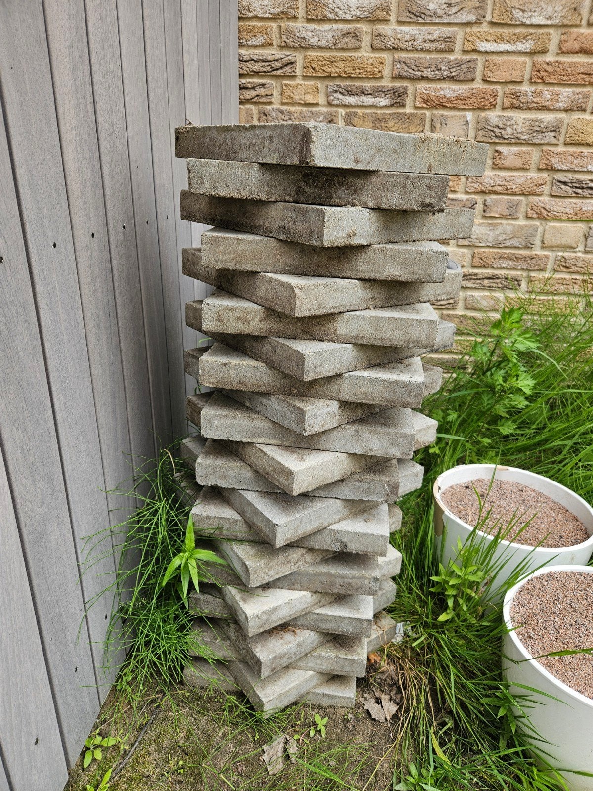 Terrastegels 30x30cm 22 stuks, Ophalen, Gebruikt, Minder dan 5 m², Beton