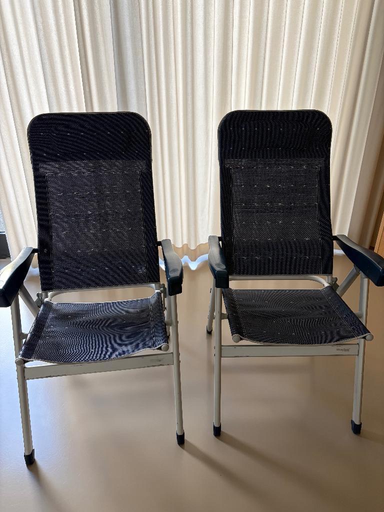 2 kampeerstoelen Westfield kleur grijs/blauw, Ophalen, Gebruikt, Campingstoel