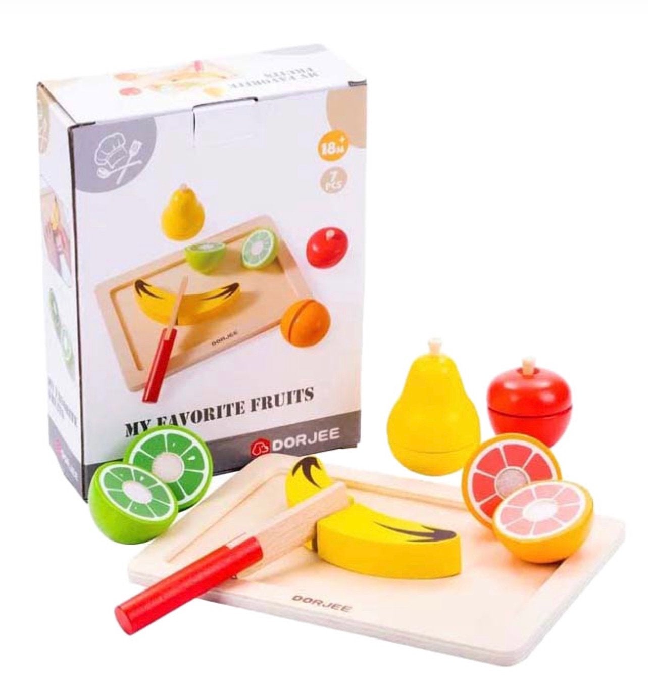 Partij Houten Snijfruit Speelgoedset 24 stuks in doos ps.2,5, Kinderen en Baby's, Dorpsweg Spankeren, Spelendehollander, Nieuw
