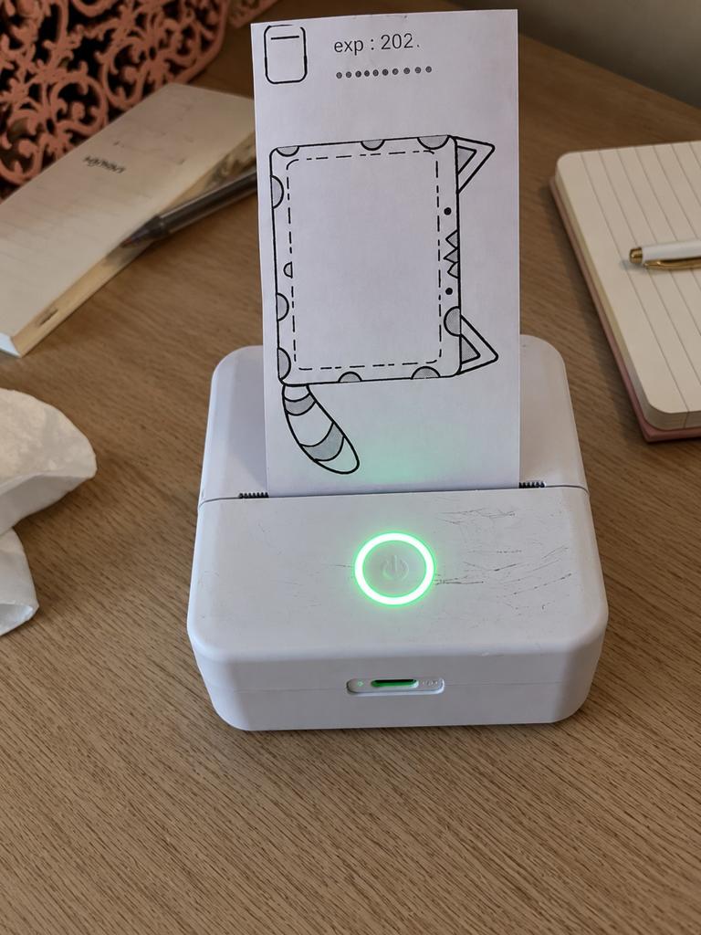 Mini Thermische Printer - USB-C, App & 3 Rollen, Ophalen of Verzenden, Zo goed als nieuw