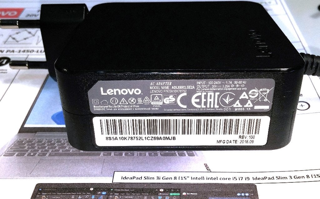 Lenovo ADLX65CLGE2A 20V 3.25A 65W Adapter Oplader 4.0x1.7mm, Ophalen of Verzenden, Zo goed als nieuw, Lenovo