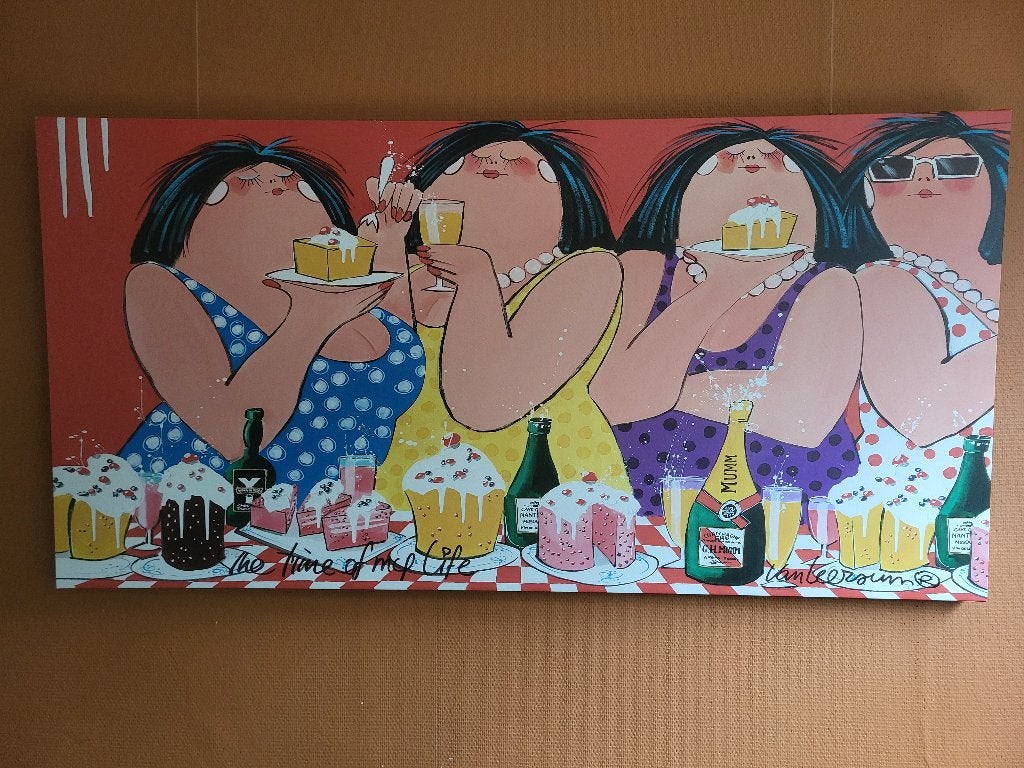 Dikke Dames op canvas - gratis ophalen, Huis en Inrichting, Ophalen, 50 – 75, 125 cm of meer, Zo goed als nieuw