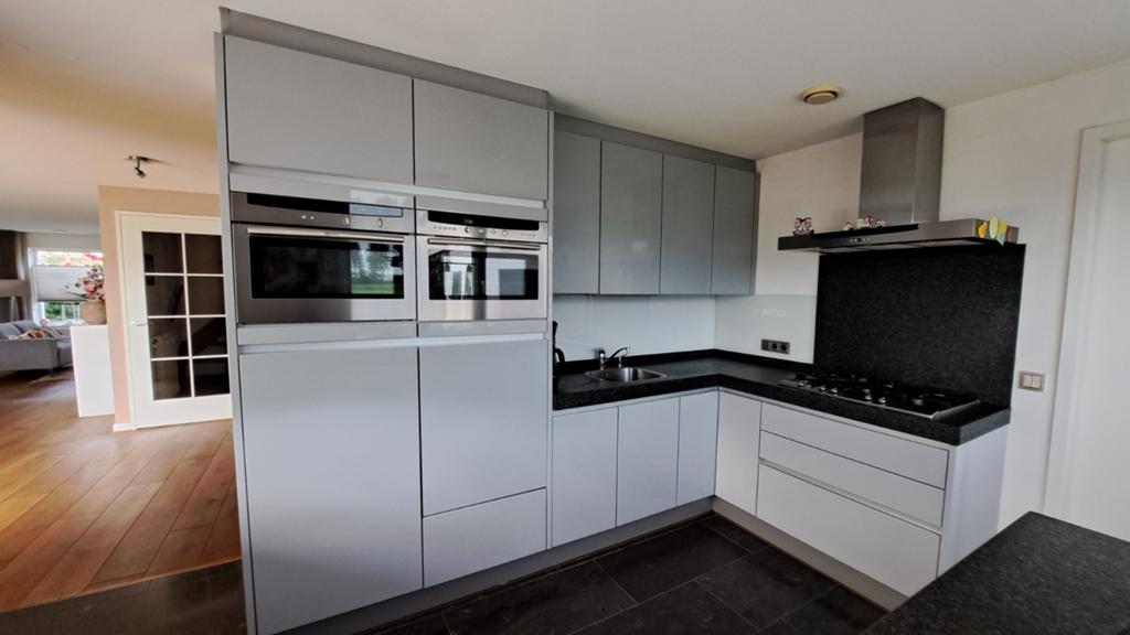 L vormige keuken plus apart ladenblok, Huis en Inrichting, Keuken | Complete keukens, Gebruikt, Hoekkeuken, Graniet of Steen, Ophalen of Verzenden