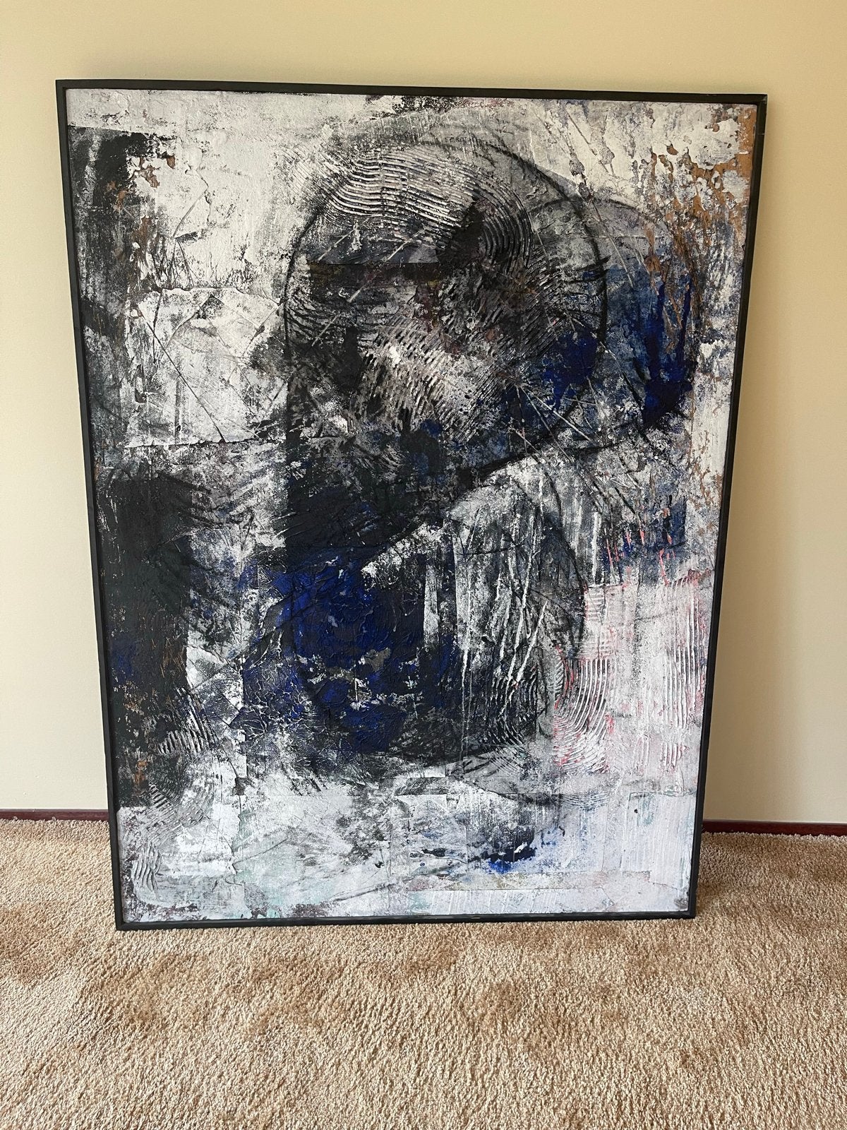 Abstract schilderij Kees Lesuis (ca. 1990), Ophalen