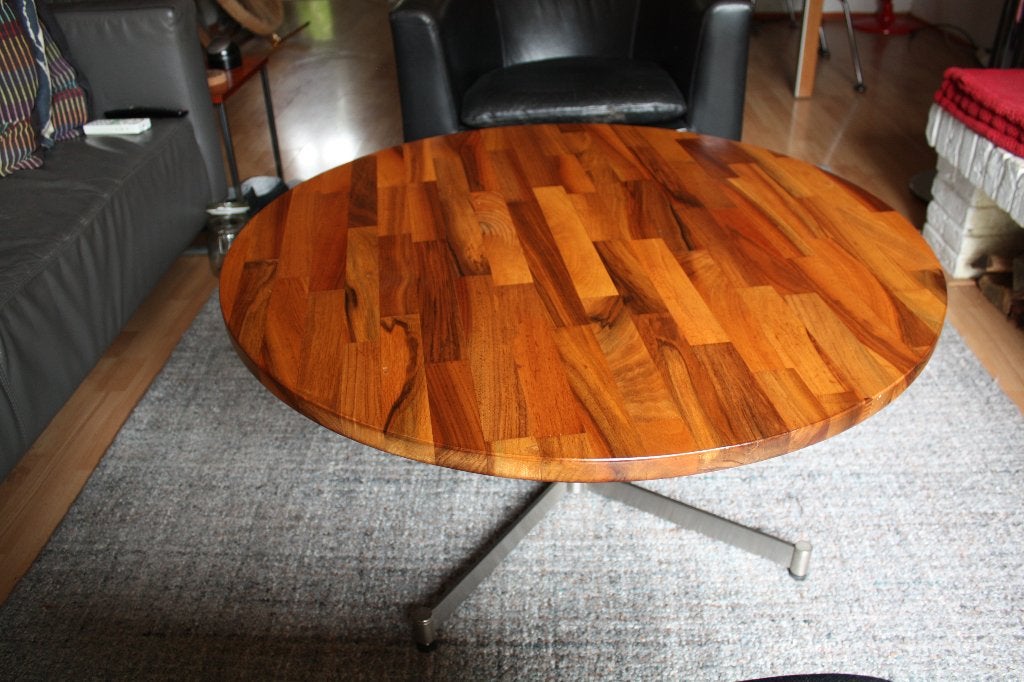 Vintage design salontafel teak metaal jaren 60/70, Ophalen, 50 tot 100 cm, Teakhout, Salontafel