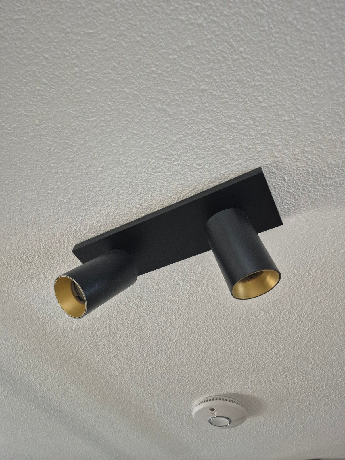 Rietveld plafondlamp met twee opbouwspots - Zwart, Huis en Inrichting, Ophalen, Zo goed als nieuw