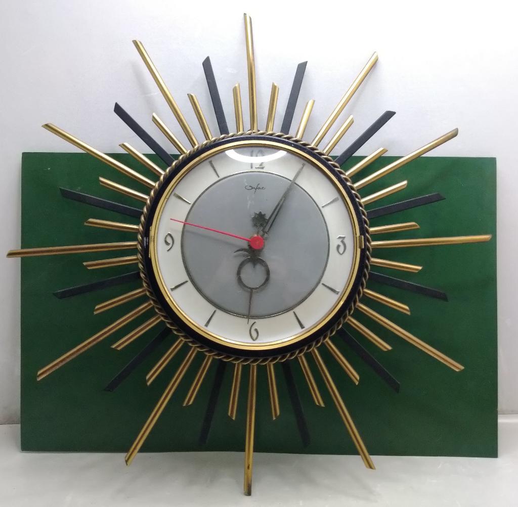 Orfac Sunburst jaren 60 wandklok (Duitsland), Ophalen of Verzenden