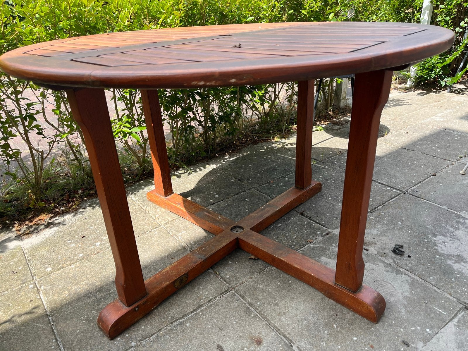 Ronde houten tuintafel - Gebruikt, Ophalen, Gebruikt, Rond, Hout