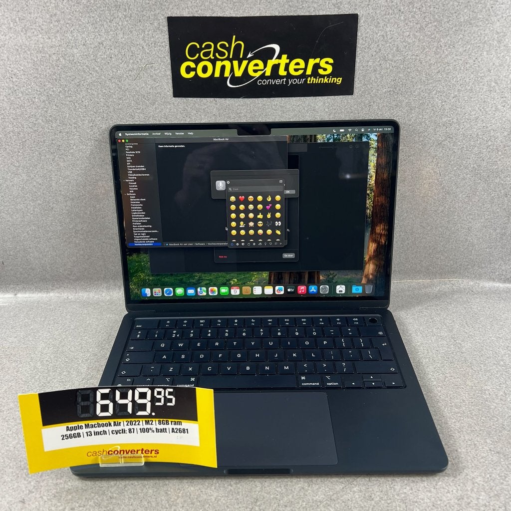 Apple Macbook Air | M2 | 8GB | 256GB | 13" | 414186, Gebruikt, 256 GB, Qwerty, 8 GB