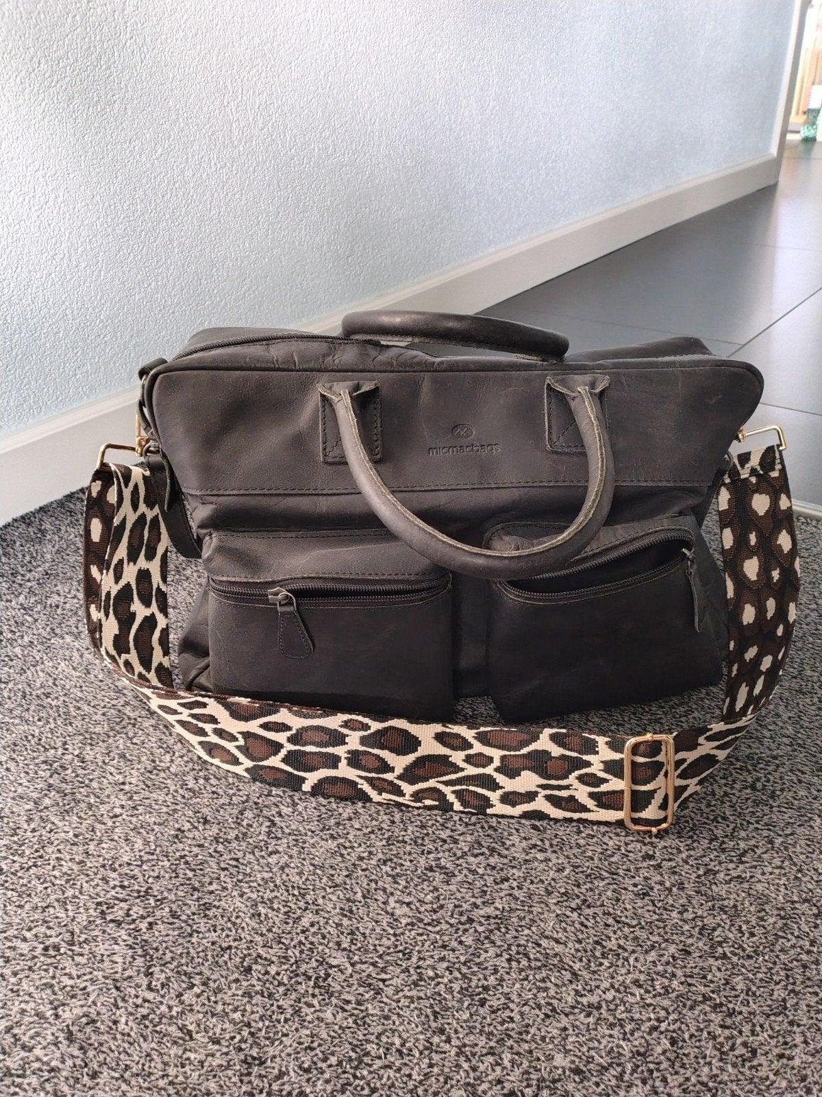 Micmacbags luiertas met thermovak en luipaardprint band, Kinderen en Baby's, Ophalen of Verzenden, Gebruikt, Schoudertas