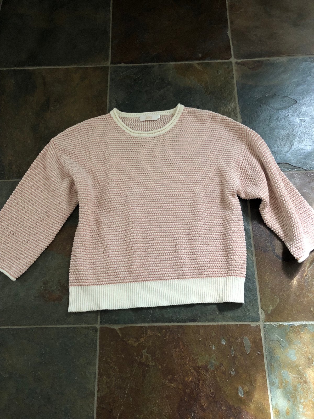 Signe Nature roze/wit gebreide trui - Maat L, Ophalen of Verzenden, Nieuw, Maat 42/44 (L), Roze